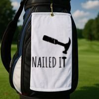 Nailed It Hammer And Nail Woodworking Carpentry Golf Towel thumb 2