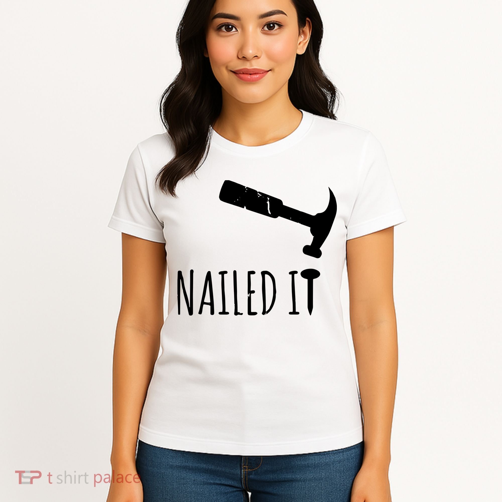 Nailed It Hammer And Nail Woodworking Carpentry Women's T-Shirt