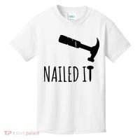 Nailed It Hammer And Nail Woodworking Carpentry Kids T-Shirt thumb 0