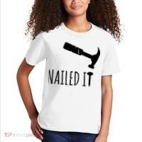 Nailed It Hammer And Nail Woodworking Carpentry Kids T-Shirt thumb 2