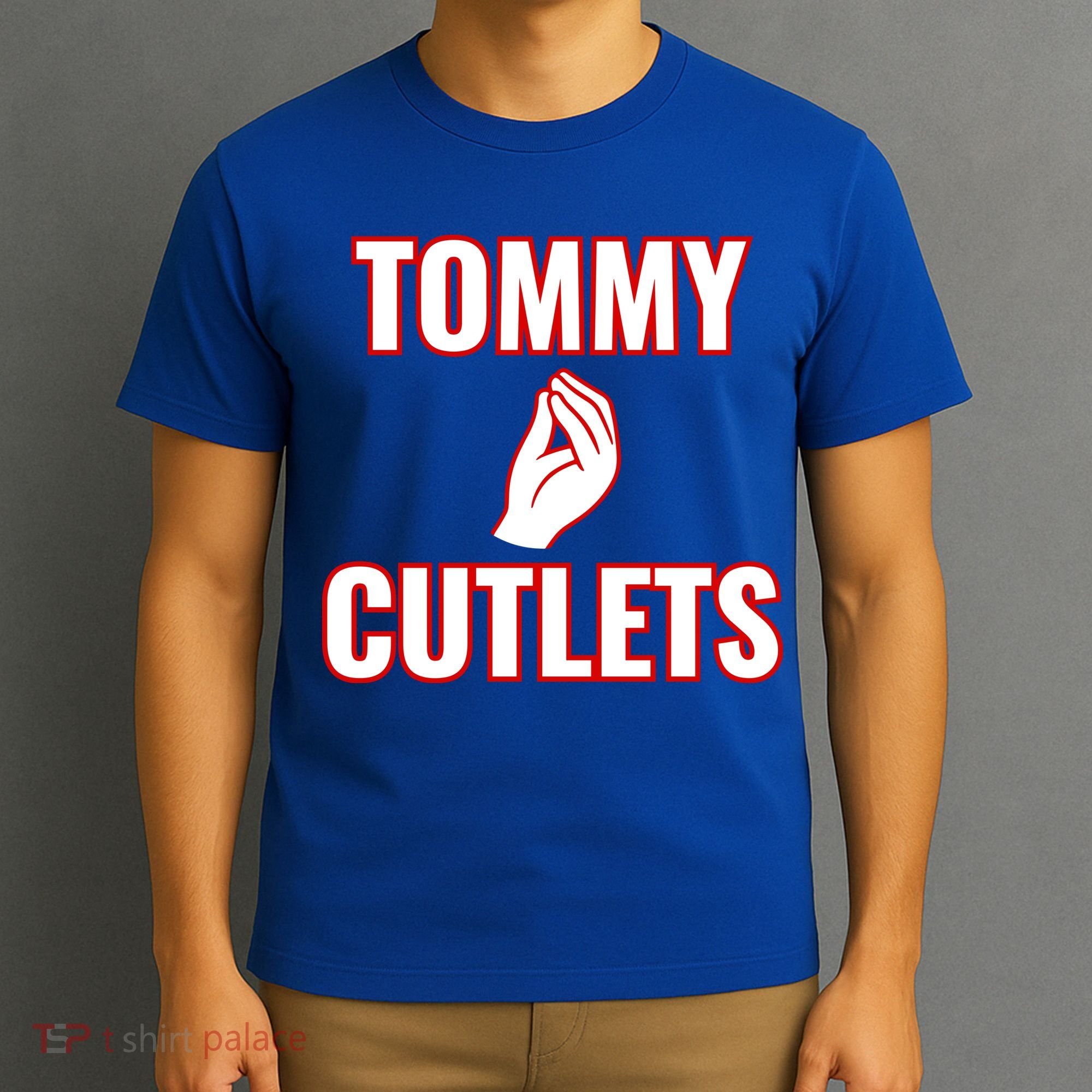 Ny Italian Hand Gesture Tommy Cutlets Football Quarterback T-Shirt