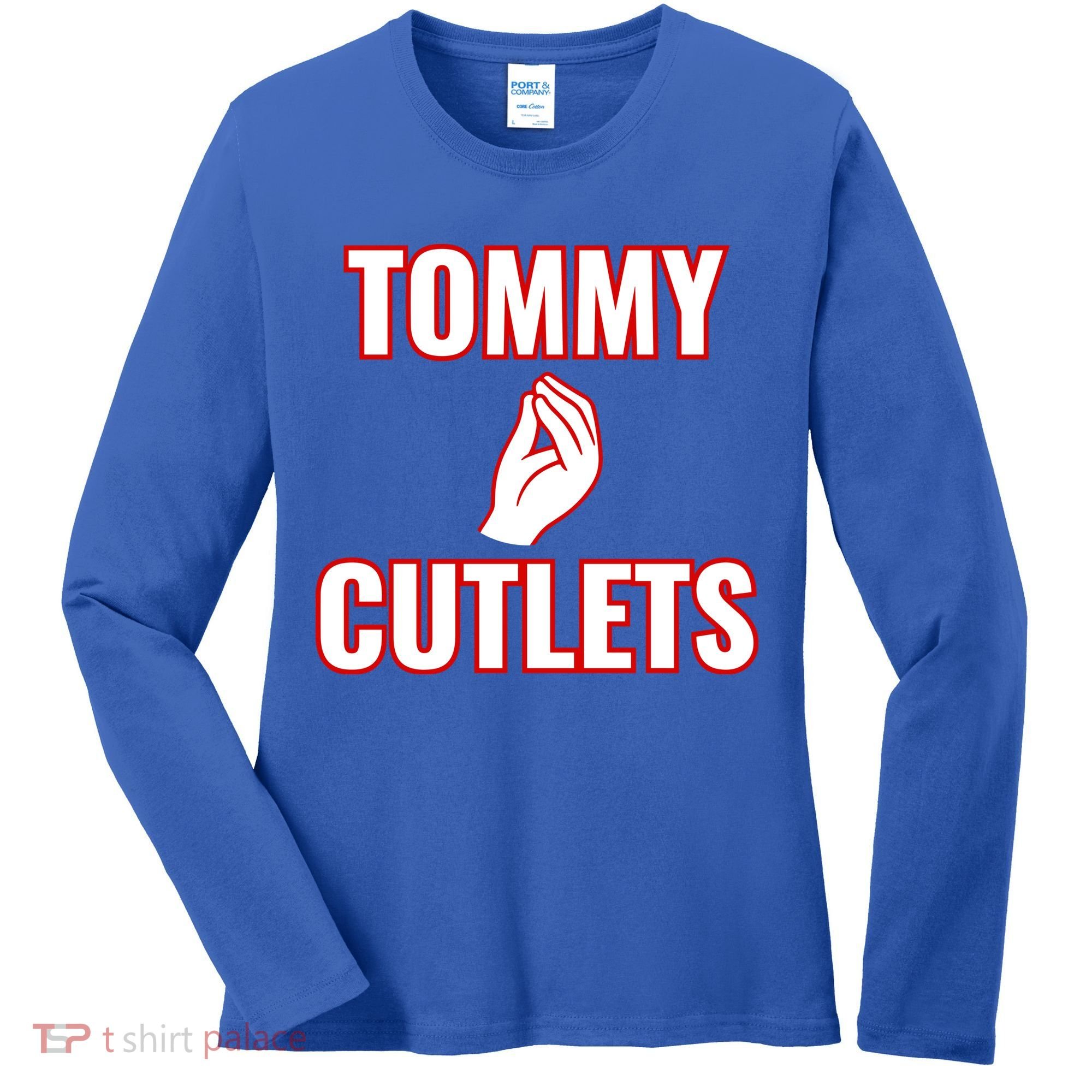 Ny Italian Hand Gesture Tommy Cutlets Football Quarterback Women's Long Sleeve Shirt