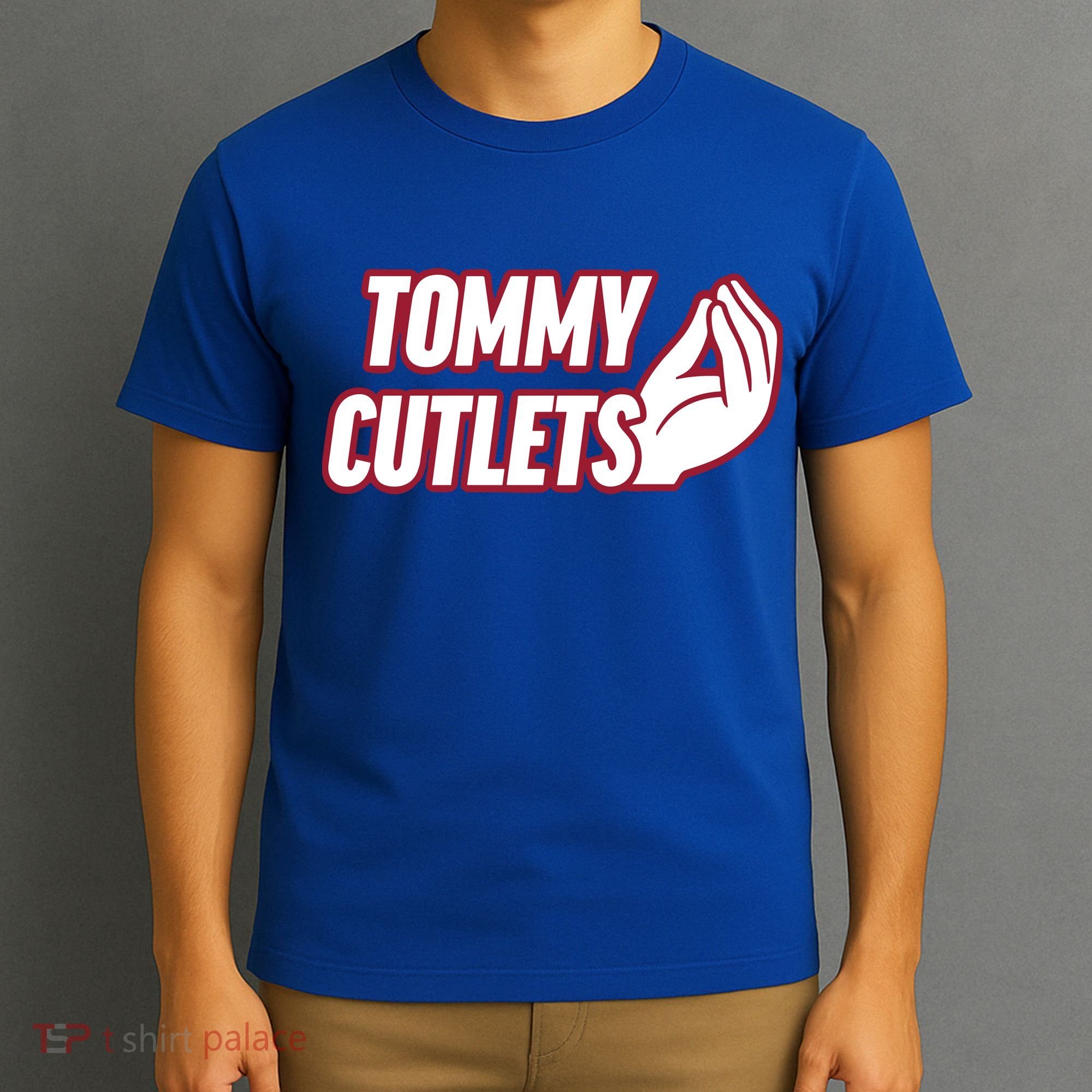 Ny Italian Hand Gesture Tommy Cutlets Football Quarterback T-Shirt