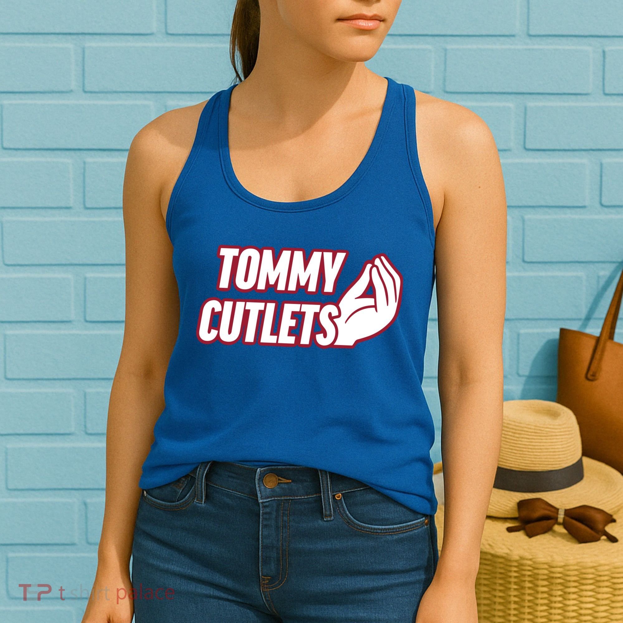 Ny Italian Hand Gesture Tommy Cutlets Football Quarterback Women's Tank Top
