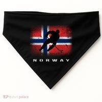 Norway Ice Hockey Norwegian Flag Norge Gift USA-Made Doggie Bandana thumb 0