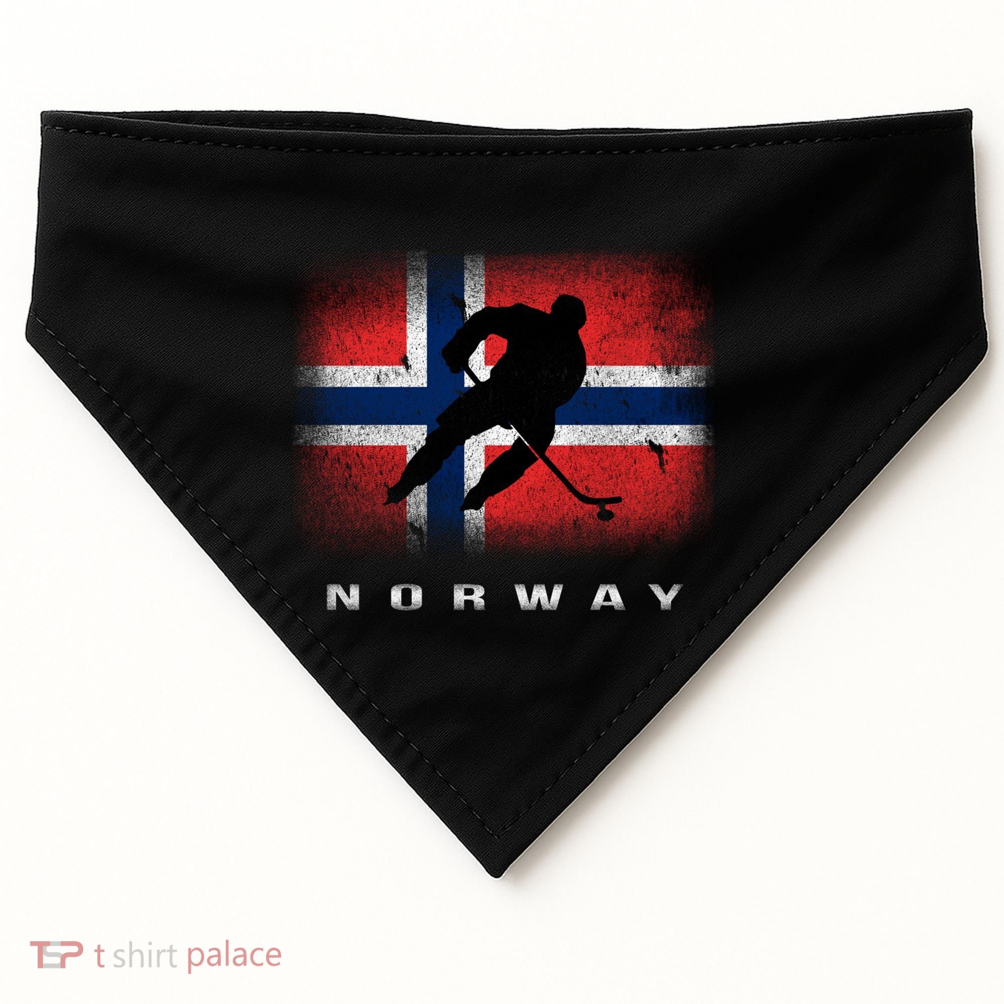 Norway Ice Hockey Norwegian Flag Norge Gift USA-Made Doggie Bandana