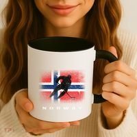 Norway Ice Hockey Norwegian Flag Norge Gift Coffee Mug thumb 3