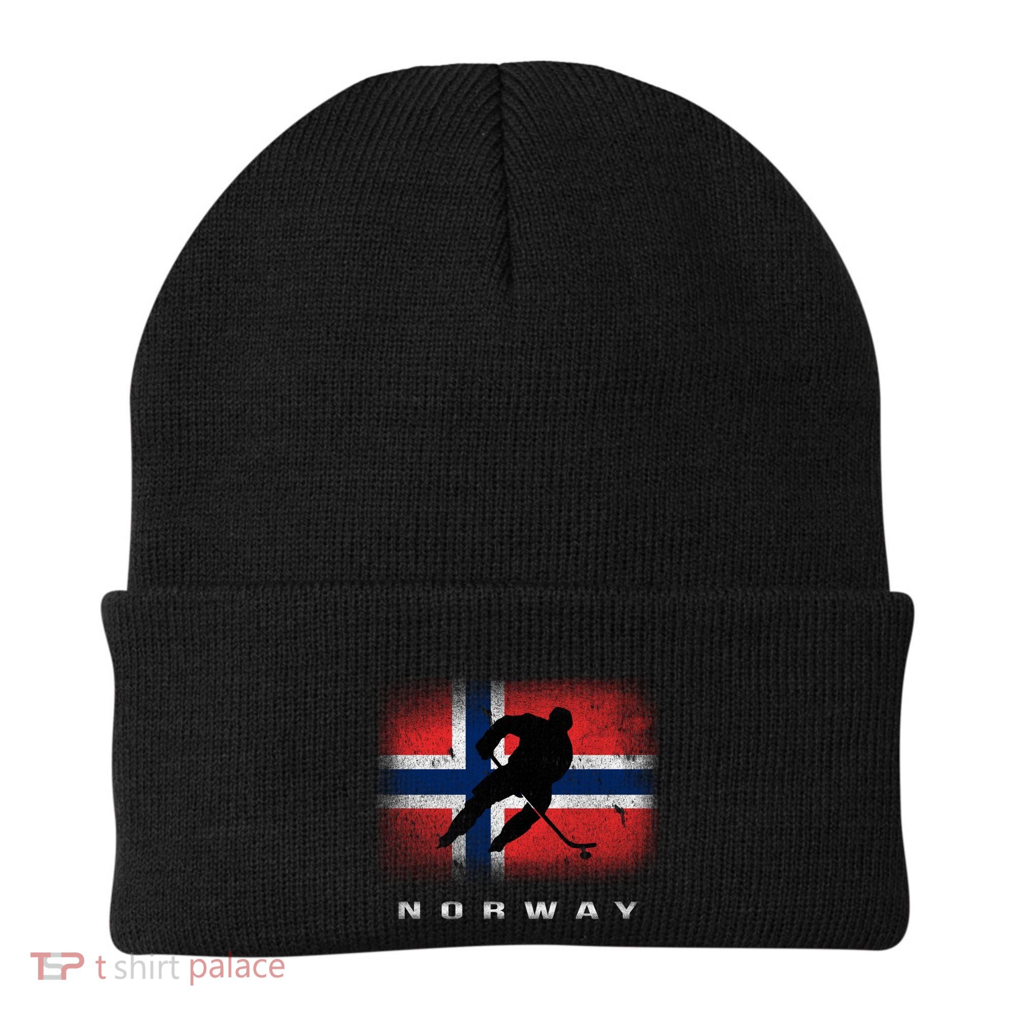 Norway Ice Hockey Norwegian Flag Norge Gift Beanie
