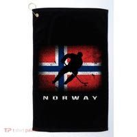 Norway Ice Hockey Norwegian Flag Norge Gift Golf Towel thumb 0