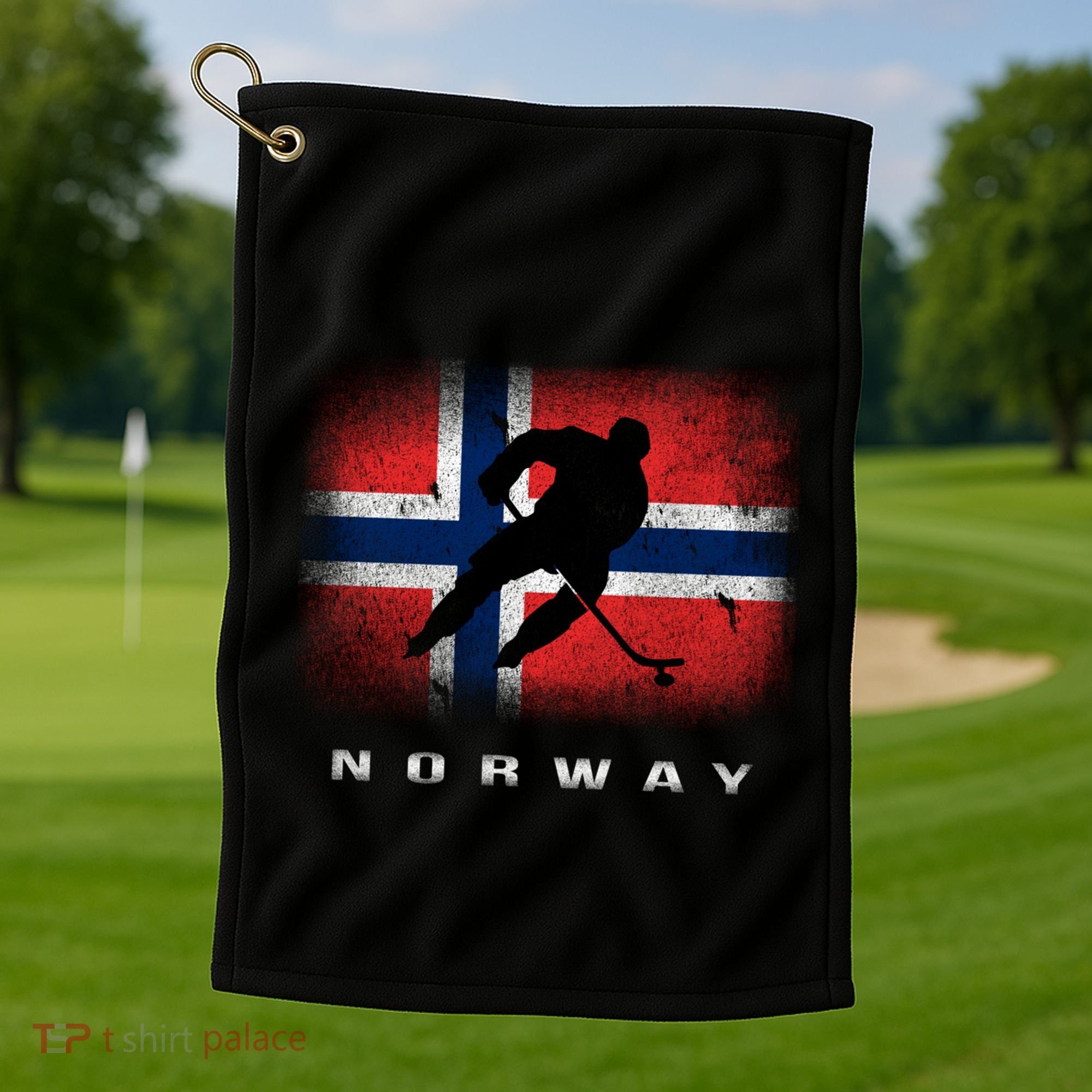 Norway Ice Hockey Norwegian Flag Norge Gift Golf Towel