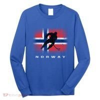 Norway Ice Hockey Norwegian Flag Norge Gift Long Sleeve Shirt thumb 0