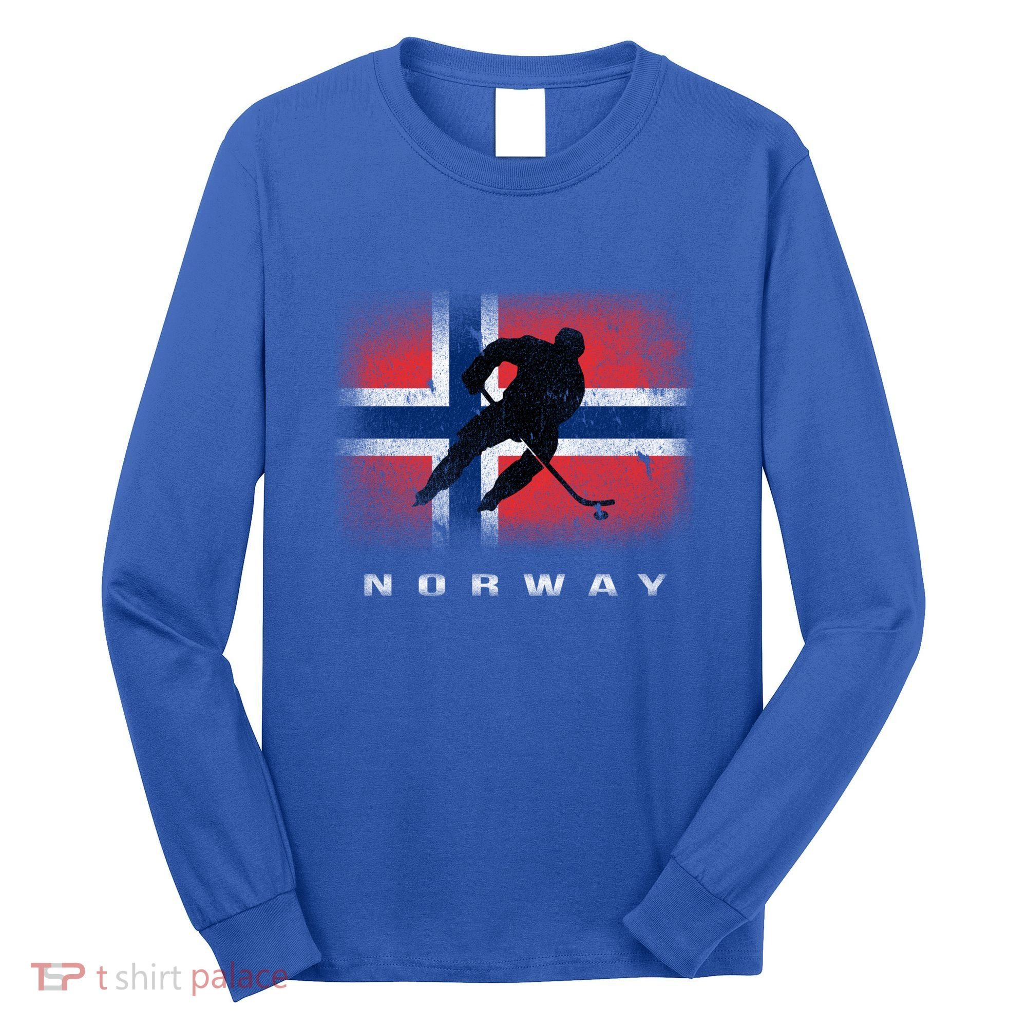 Norway Ice Hockey Norwegian Flag Norge Gift Long Sleeve Shirt
