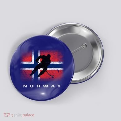 Norway Ice Hockey Norwegian Flag Norge Gift Button