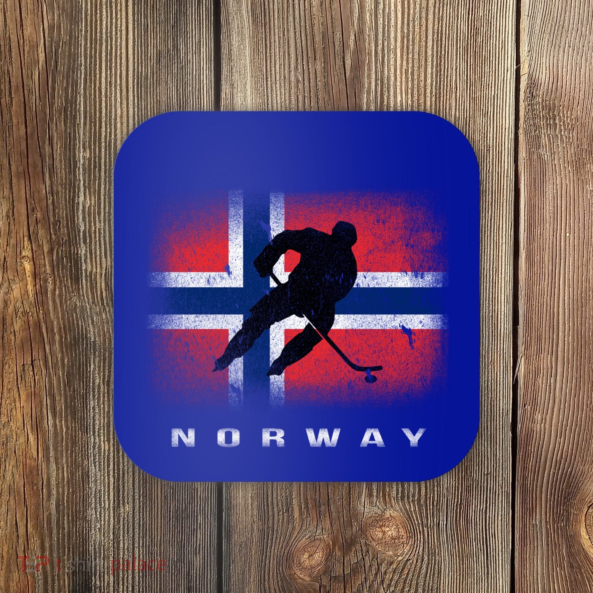 Norway Ice Hockey Norwegian Flag Norge Gift Coaster