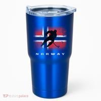 Norway Ice Hockey Norwegian Flag Norge Gift Tumbler thumb 0