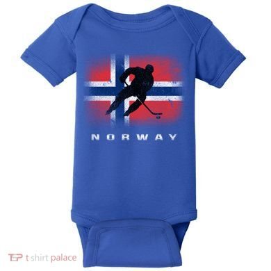 Norway Ice Hockey Norwegian Flag Norge Gift Baby Bodysuit