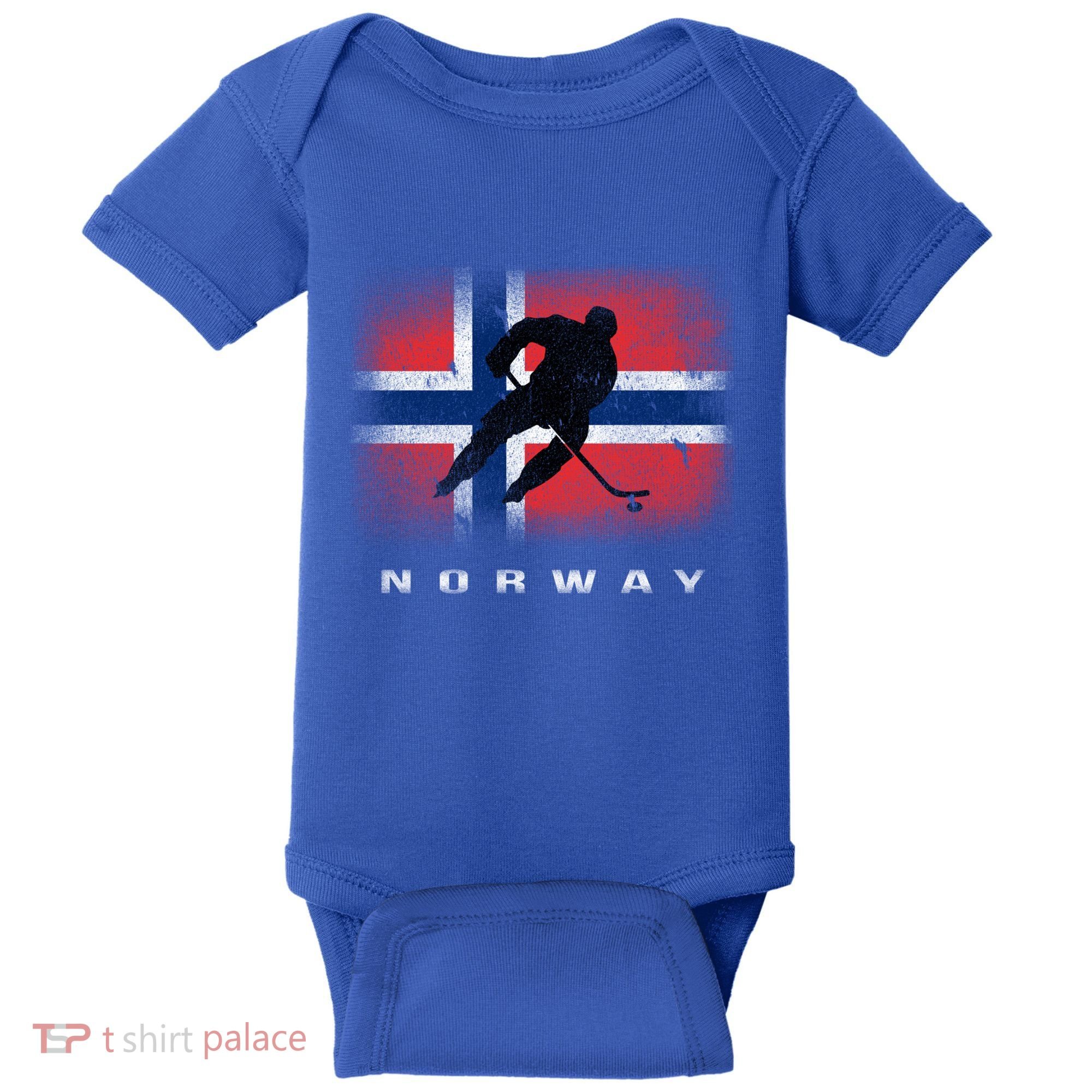 Norway Ice Hockey Norwegian Flag Norge Gift Baby Bodysuit