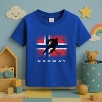 Norway Ice Hockey Norwegian Flag Norge Gift Toddler T-Shirt thumb 3