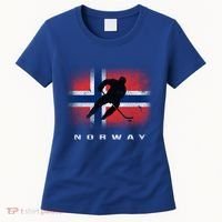Norway Ice Hockey Norwegian Flag Norge Gift Women's T-Shirt thumb 0