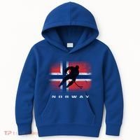 Norway Ice Hockey Norwegian Flag Norge Gift Kids Hoodie thumb 0