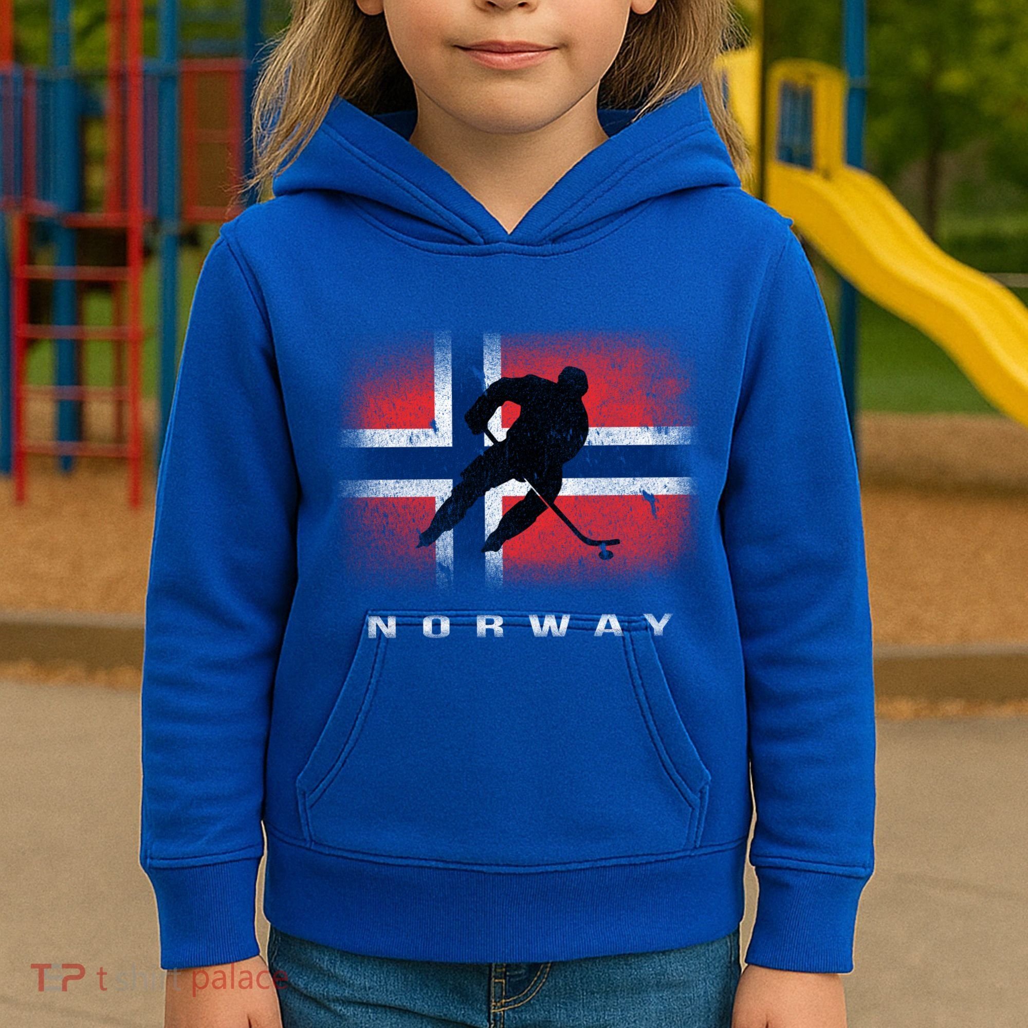 Norway Ice Hockey Norwegian Flag Norge Gift Kids Hoodie