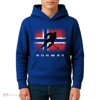Norway Ice Hockey Norwegian Flag Norge Gift Kids Hoodie thumb 4