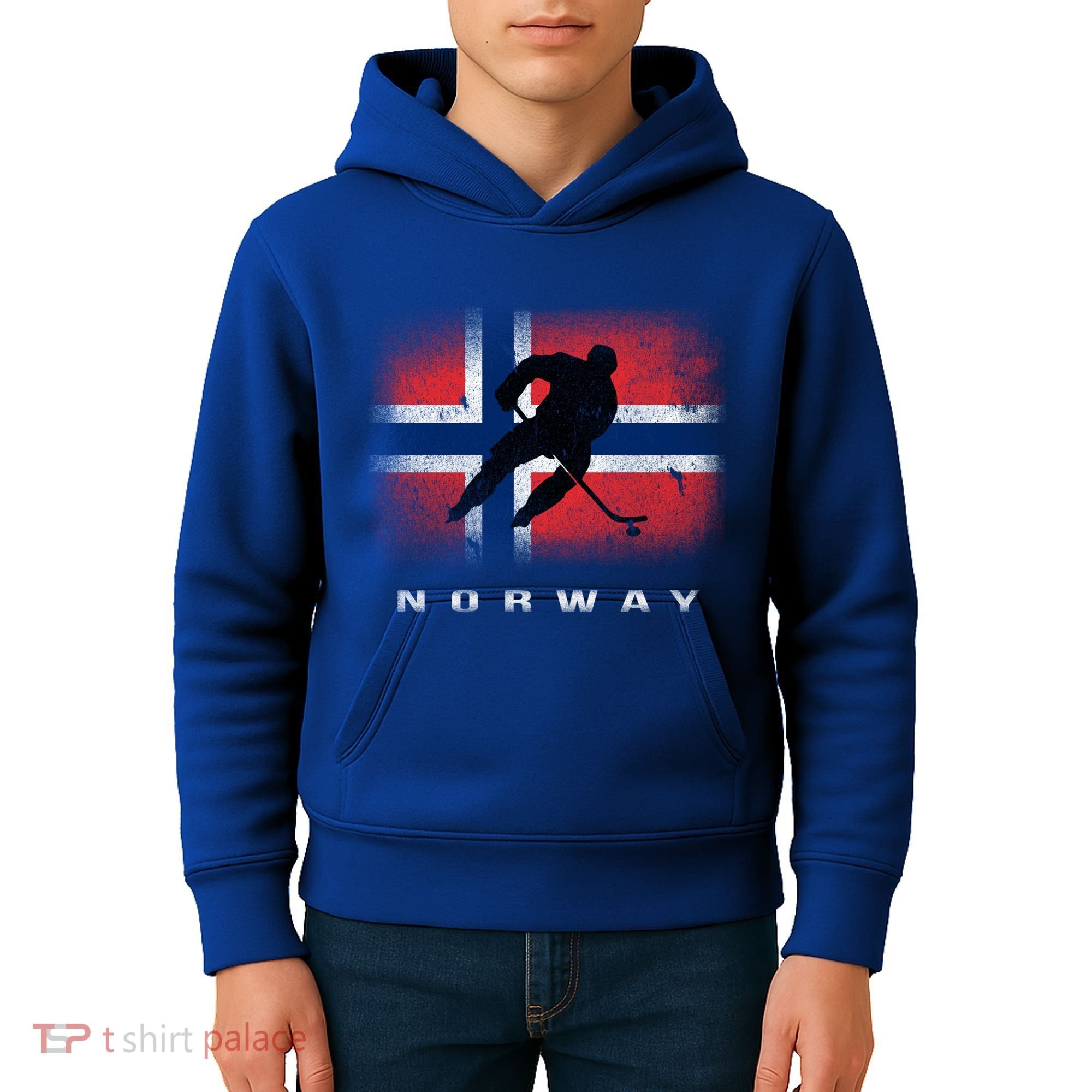 Norway Ice Hockey Norwegian Flag Norge Gift Kids Hoodie