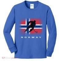 Norway Ice Hockey Norwegian Flag Norge Gift Kids Long Sleeve Shirt thumb 0