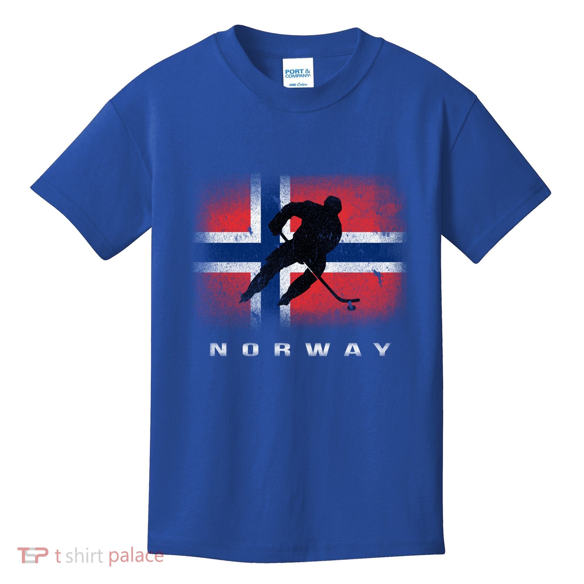 Norway Ice Hockey Norwegian Flag Norge Gift Kids T-Shirt