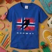 Norway Ice Hockey Norwegian Flag Norge Gift Kids T-Shirt thumb 3