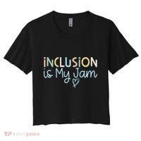 Neurodiversity Inclusion Is My Jam Autism Special Needs Mom Women's Crop Top Tee thumb 0