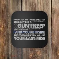 Now I Lay Me Down To Sleep Beside My Bed A Gun I Keep Coaster thumb 0