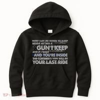 Now I Lay Me Down To Sleep Beside My Bed A Gun I Keep Kids Hoodie thumb 0