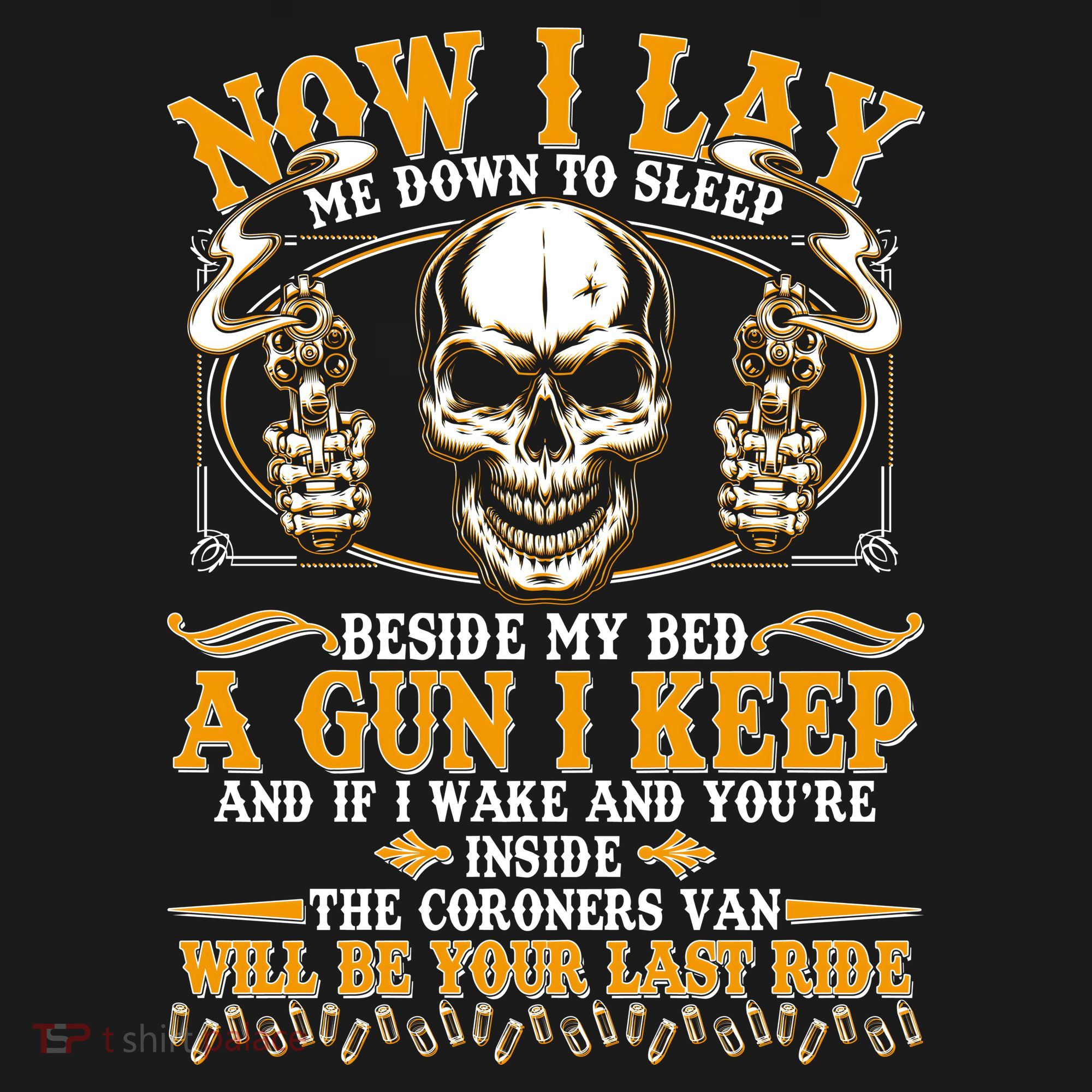 Now I Lay Me Down To Sleep Gun Skull USA-Made Doggie Bandana