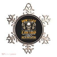 Now I Lay Me Down To Sleep Gun Skull Ornament thumb 0