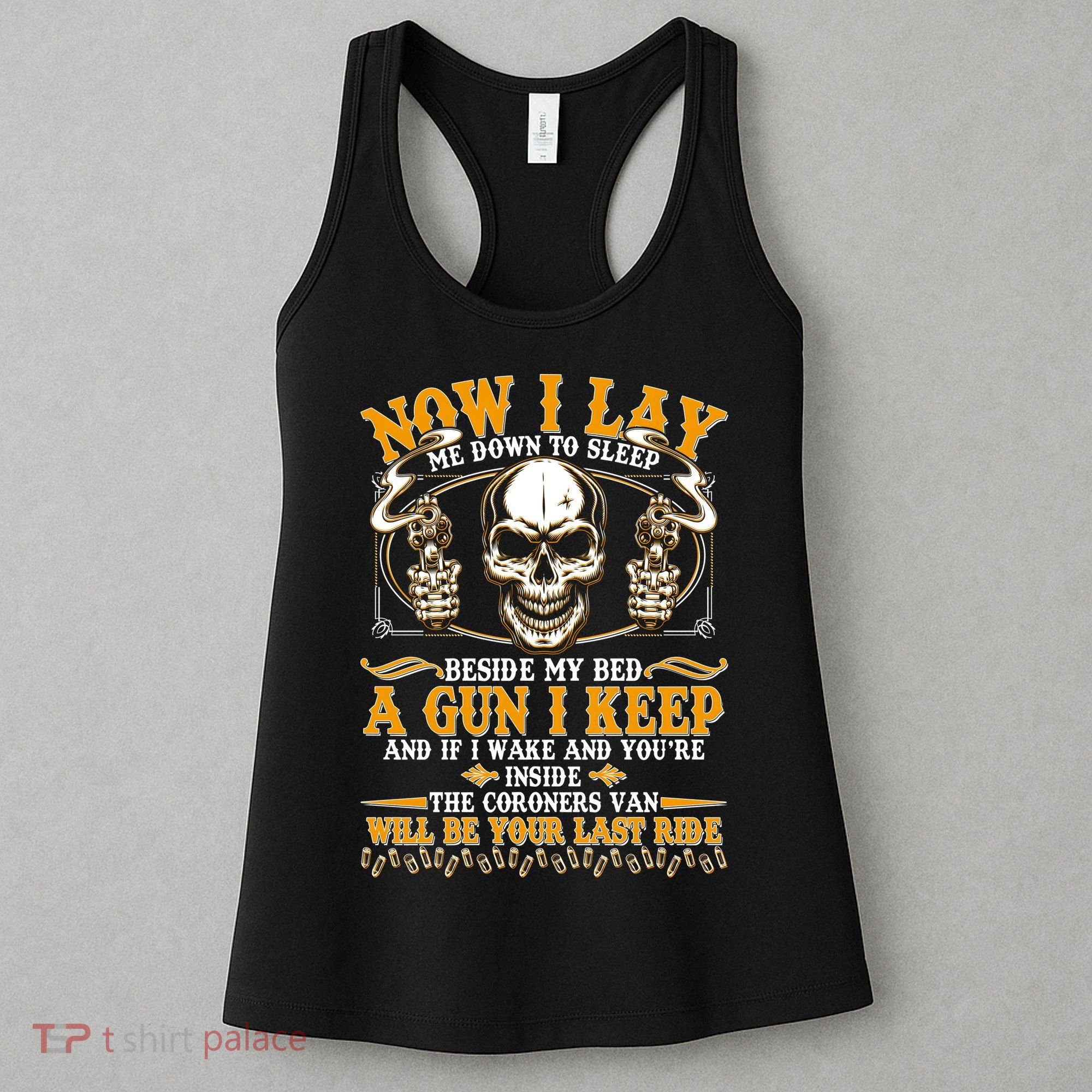 Now I Lay Me Down To Sleep Gun Skull Women's Tank Top