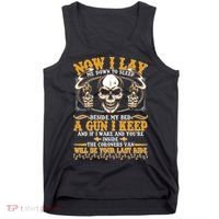 Now I Lay Me Down To Sleep Gun Skull Tank Top thumb 0