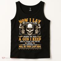 Now I Lay Me Down To Sleep Gun Skull Tank Top thumb 2