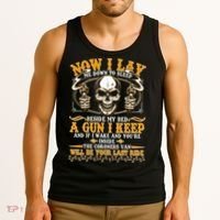 Now I Lay Me Down To Sleep Gun Skull Tank Top thumb 3