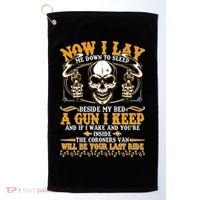 Now I Lay Me Down To Sleep Gun Skull Golf Towel thumb 0