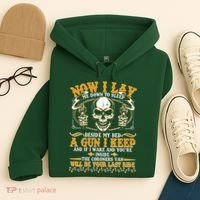 Now I Lay Me Down To Sleep Gun Skull Hoodie thumb 4