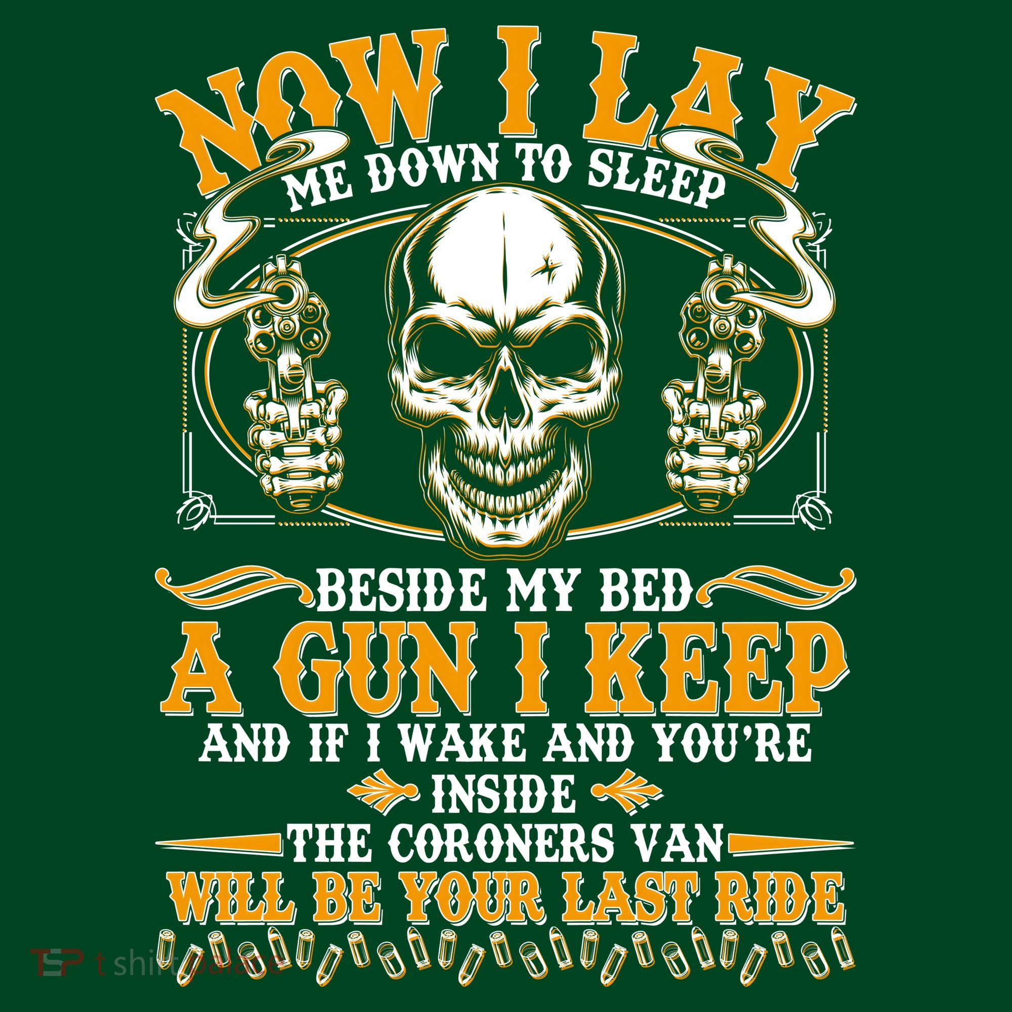 Now I Lay Me Down To Sleep Gun Skull Apron