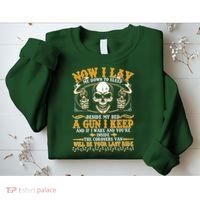 Now I Lay Me Down To Sleep Gun Skull Sweatshirt thumb 2