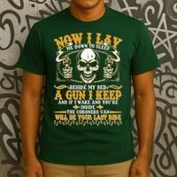 Now I Lay Me Down To Sleep Gun Skull T-Shirt thumb 3