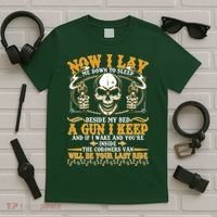 Now I Lay Me Down To Sleep Gun Skull T-Shirt thumb 5