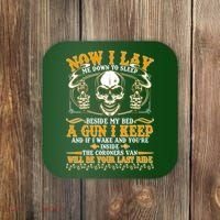 Now I Lay Me Down To Sleep Gun Skull Coaster thumb 0
