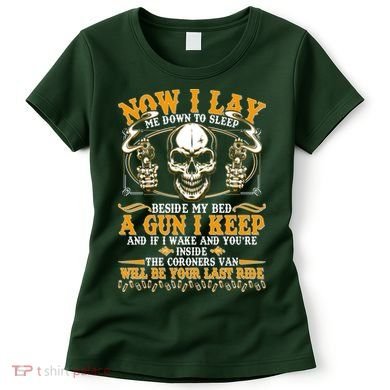 Now I Lay Me Down To Sleep Gun Skull Women's T-Shirt