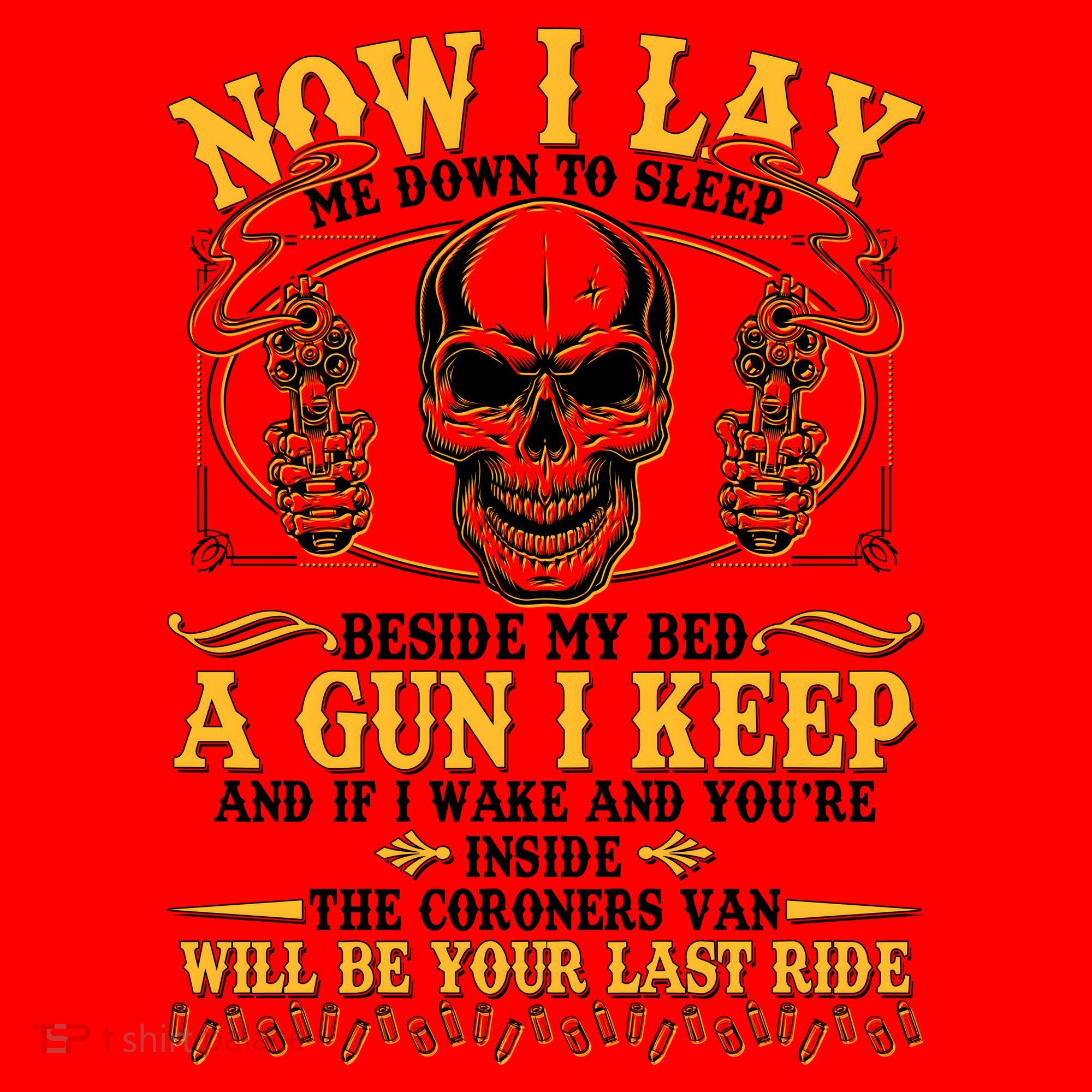 Now I Lay Me Down To Sleep Gun Skull Santa Hat