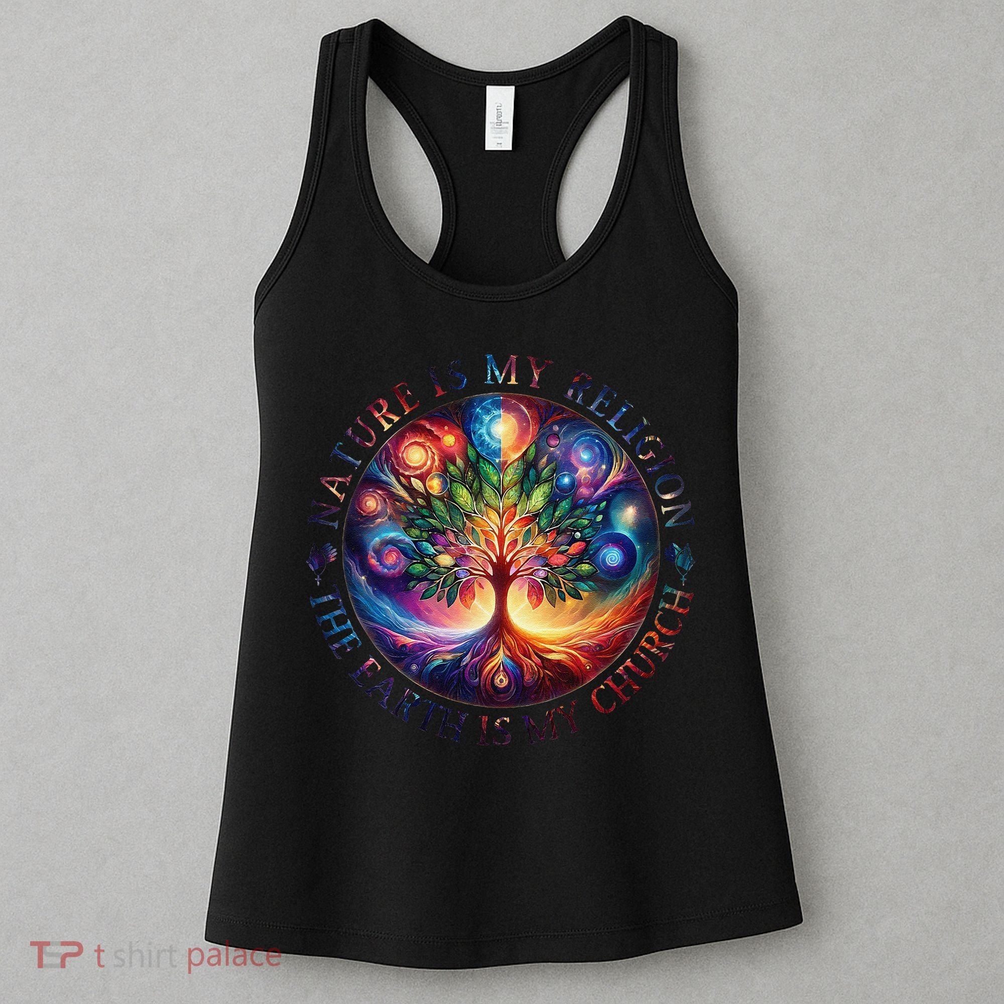 Nature Is My Religion The Earth Is My Church Mandala Tree Women's Tank Top