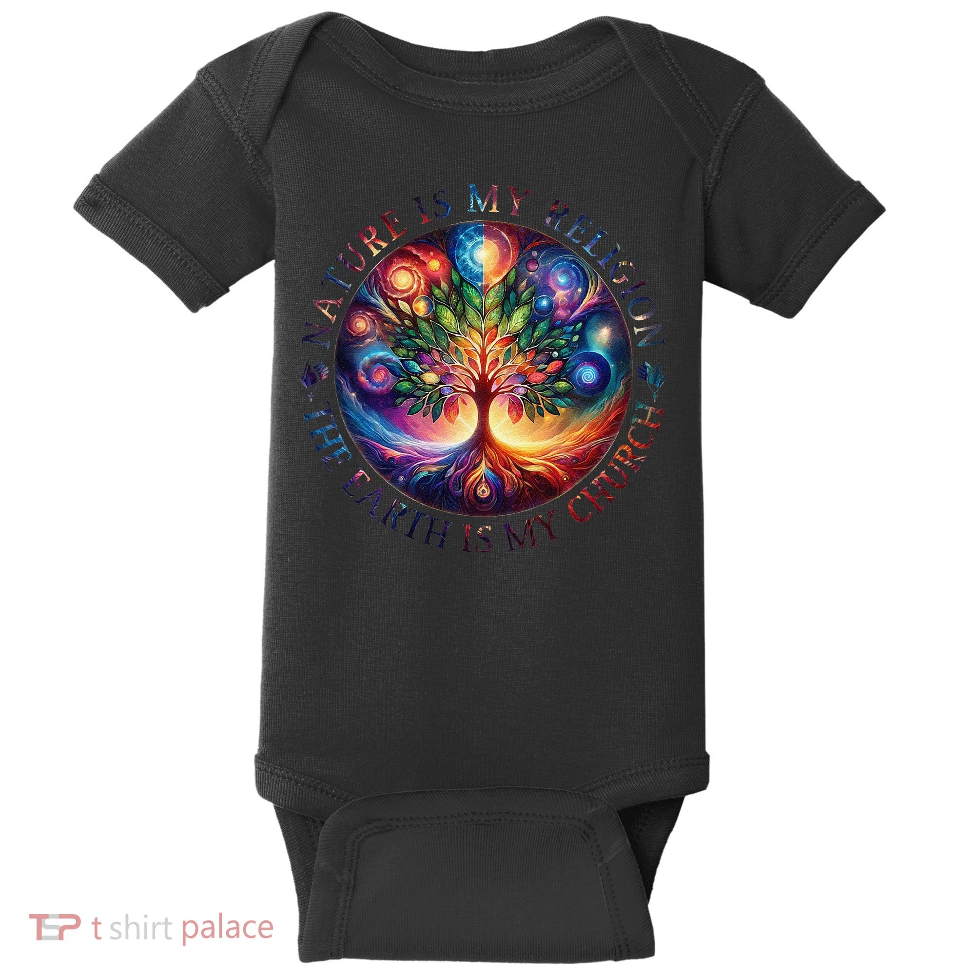 Nature Is My Religion The Earth Is My Church Mandala Tree Baby Bodysuit